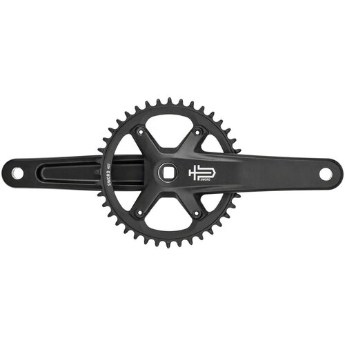 microSHIFT microSHIFT Sword Black 1x Crankset - 165mm, 9/10-Speed, 40t, 110 Asym BCD, JIS Square Taper Spindle Interface, Black