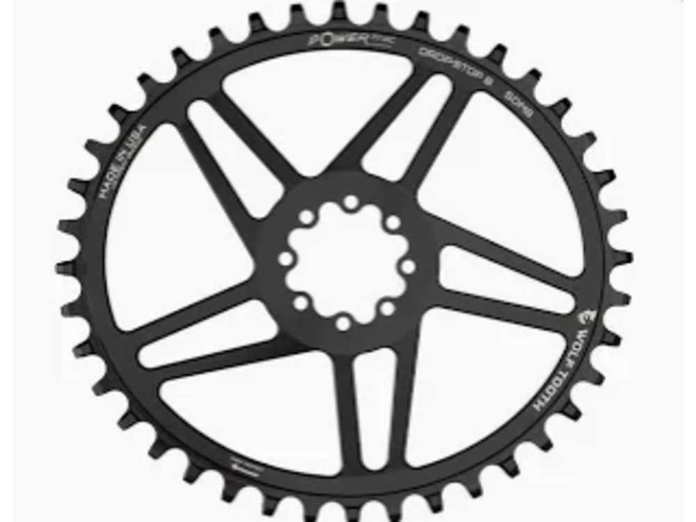 Wolf Tooth Components Wolf Tooth Components Ellipticall 8-Bolt Chainring (Flat Top), 38T, Black