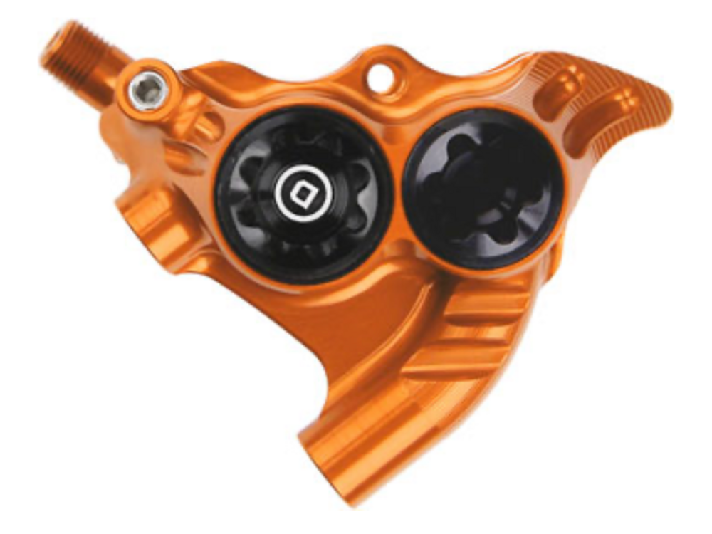 Hope Hope RX4+ Disc Brake Caliper - Flat Mount Rear, +20mm, DOT Type, Orange