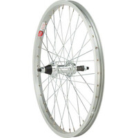 Sta-Tru Single Wall Rear Wheel - 20", 3/8" x 135mm, Rim Brake, 5-8 Speed Freewheel, Silver, Clincher