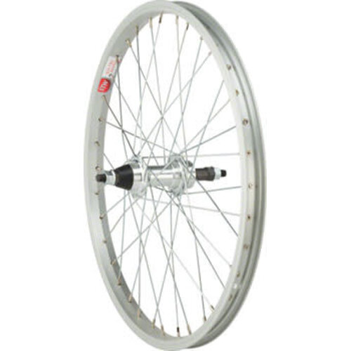 Sta-Tru Sta-Tru Single Wall Rear Wheel - 20", 3/8" x 135mm, Rim Brake, 5-8 Speed Freewheel, Silver, Clincher