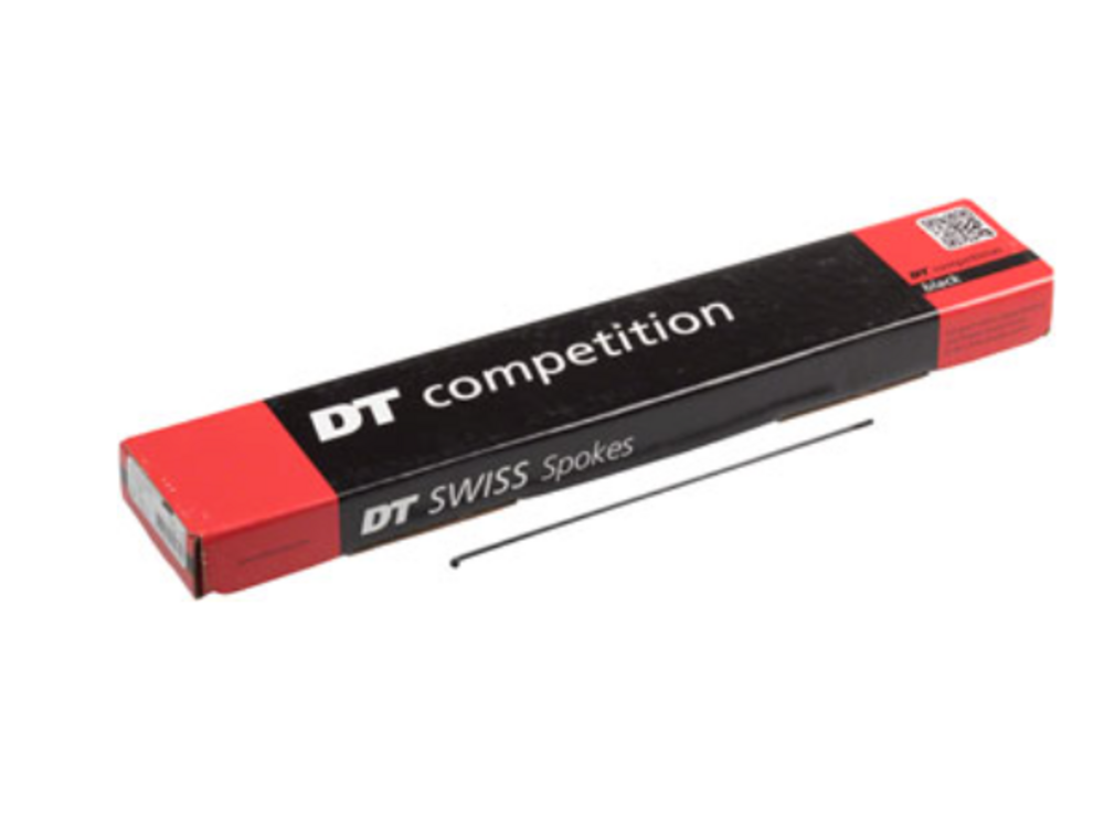 DT Swiss DT Swiss Competition Spoke: 2.0/1.8/2.0mm, 266mm, J-bend, Black, Box of 100