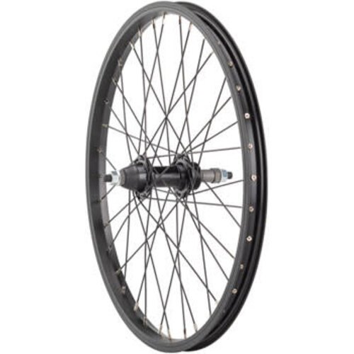 Sta-Tru Sta-Tru Single Wall Rear Wheel - 20", Bolt On 3/8" x 135mm, Rim Brake, Freewheel, Black, Clincher