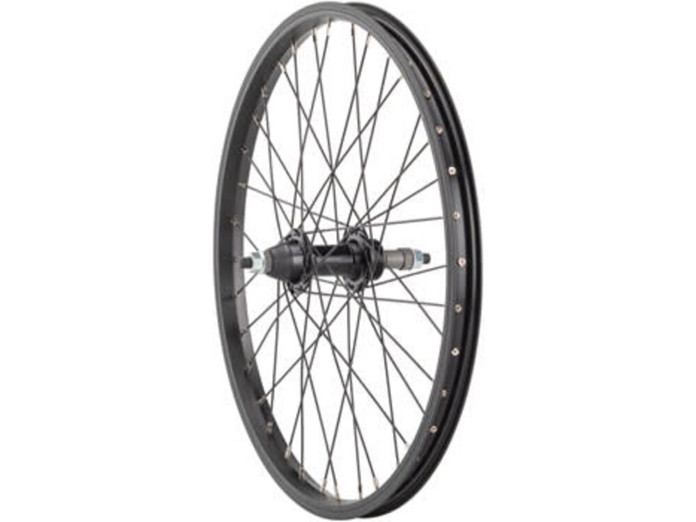 Sta-Tru Sta-Tru Single Wall Rear Wheel - 20", Bolt On 3/8" x 135mm, Rim Brake, Freewheel, Black, Clincher