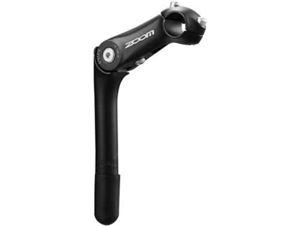 Zoom Zoom Quick Comfort Adjustable Stem - 90mm, 25.4 Clamp, Adjustable 80-150deg, 22.2-24tpi Quill, Aluminum, Black