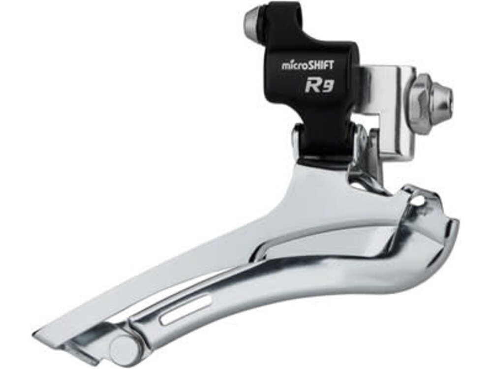 microSHIFT microSHIFT R9-F Double Front Derailleur - 9-Speed, Double, 46-52t Max, Braze-On, Shimano Road Compatible