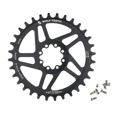 Wolf Tooth Wolf Tooth Direct Mount Chainring - 34t, SRAM Direct Mount, Drop-Stop B, For SRAM 8-Bolt Cranksets, 3mm Offset, Black