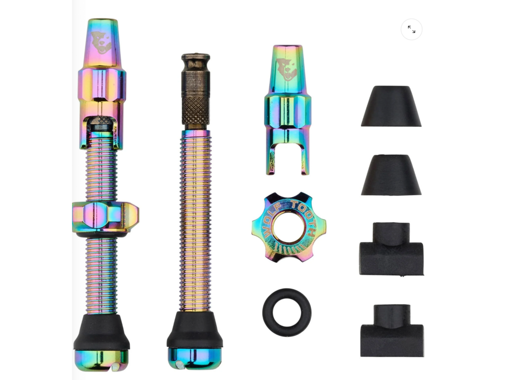 Wolf Tooth Components Wolf Tooth Components Tubeless Valve Stem Kit, Clik Valve, 44mm, Oil Slick
