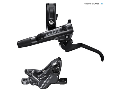 Shimano DISC BRAKE ASSEMBLED SET/J-kit, DEORE, BL-M6100(F), BR-M6120(F), W/O ADAPTER, METAL PAD (W/O FIN), 950MM HOSE (SM-BH90-SS BLACK), W/CONNECTER INSERT