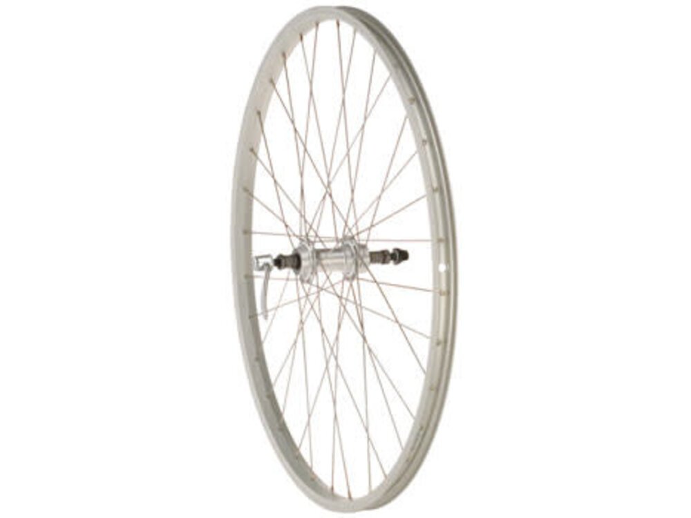 Quality Wheels Quality Wheels Value Single Wall Series Rear Wheel - 26", QR x 135mm, Rim Brake, Freewheel, Silver, Clincher, 36H