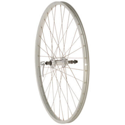Quality Wheels Quality Wheels Value Single Wall Series Rear Wheel - 26", QR x 135mm, Rim Brake, Freewheel, Silver, Clincher, 36H