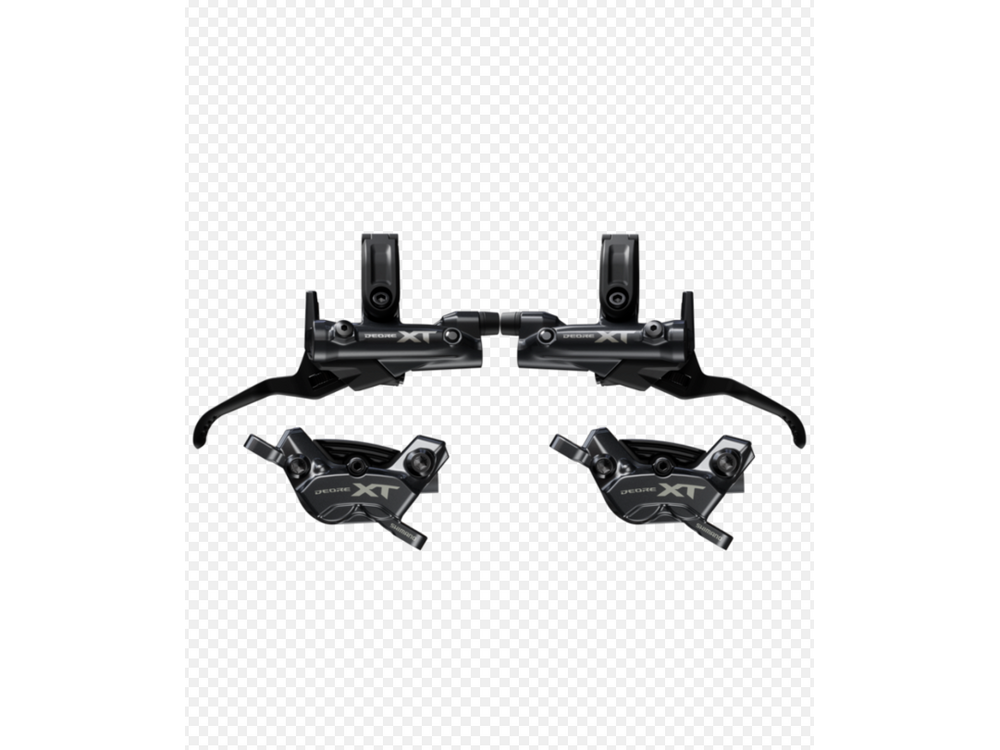 Shimano Shimano Deore XT M8200 Disc Brake and Lever - Left/Front, Post Mount, 2-Piston Caliper, SM-BH90-SBM Hose, Fin Metal Pads, Black