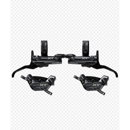 Shimano Shimano Deore XT M8200 Disc Brake and Lever - Left/Front, Post Mount, 2-Piston Caliper, SM-BH90-SBM Hose, Fin Metal Pads, Black