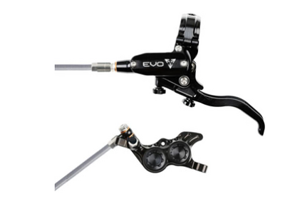 Hope Hope EVO GR4 Disc Brake and Lever Set - Left Hand, Post Mount, 4-Piston, Braided Hydraulic Hose, Black