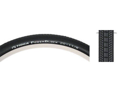 Tioga PowerBlock Tire - 20 x 1-1/8, Clincher, Wire, Black, 60tpi