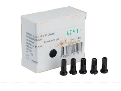 DT Swiss DT Swiss Standard Brass Nipples: 2.34 x 14.5mm, Black