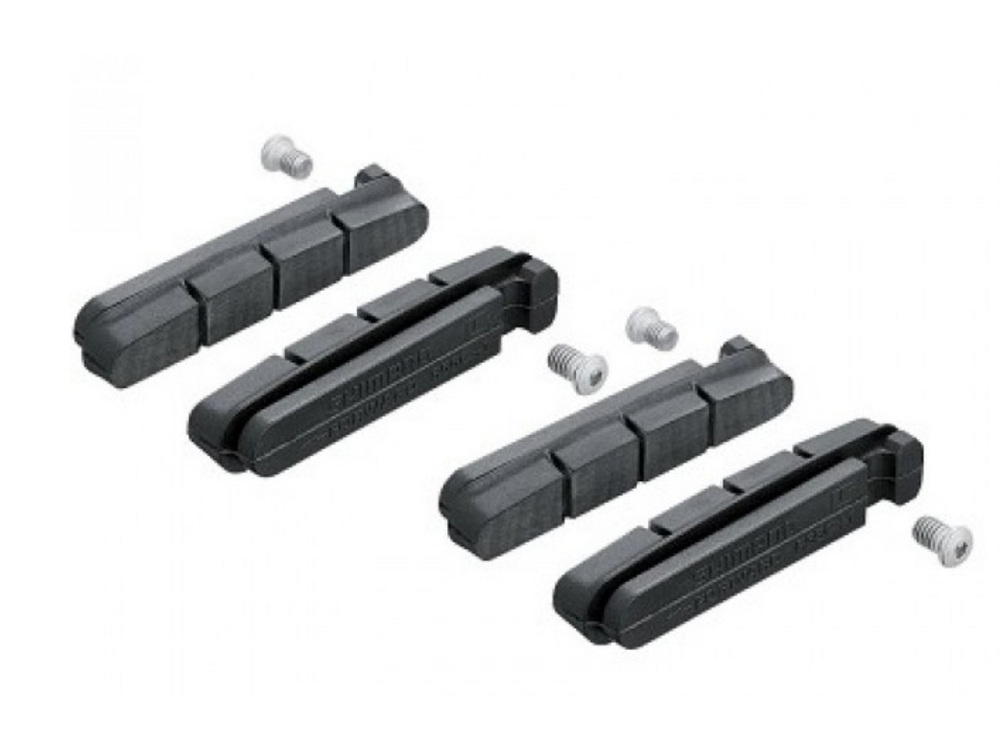 Shimano R55C4 CARTIDGE-TYPE BRAKE SHOE & FIXING BOLTS, 2 PAIR