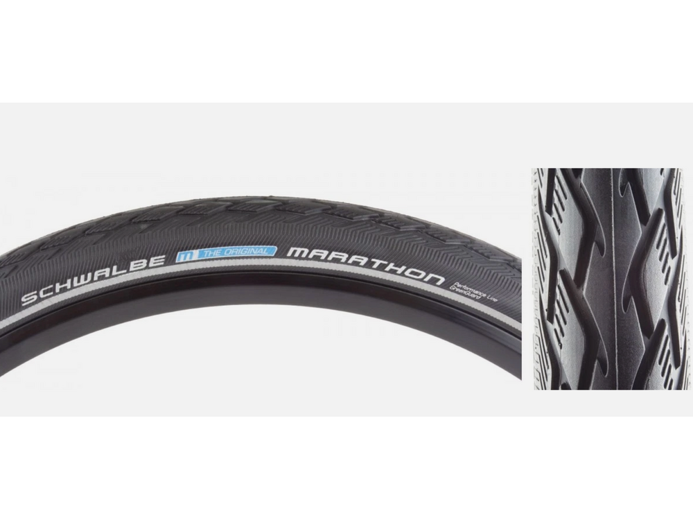 Schwalbe Schwalbe Marathon Tire - 26 x 1.25, Clincher, Wire, Black, GreenGuard, Endurance