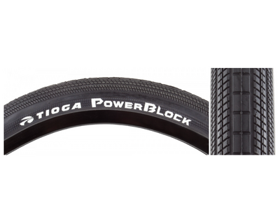 Tioga Tioga PowerBlock Tire - 20 x 1.95, Clincher, Wire, Black, 60tpi