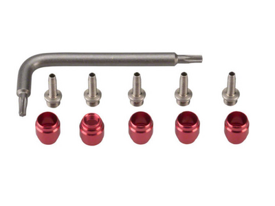 Sram SRAM Stealthamajig Hydraulic Disc Brake Hose Fitting Kit: Includes 5 Threaded Hose Barbs, 5 Compression Fittings, 1 T8 Torx Wrench