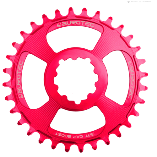Burgtec Burgtec GXP Boost 3mm Thick Thin Chainring, 30T, Toxic Pink