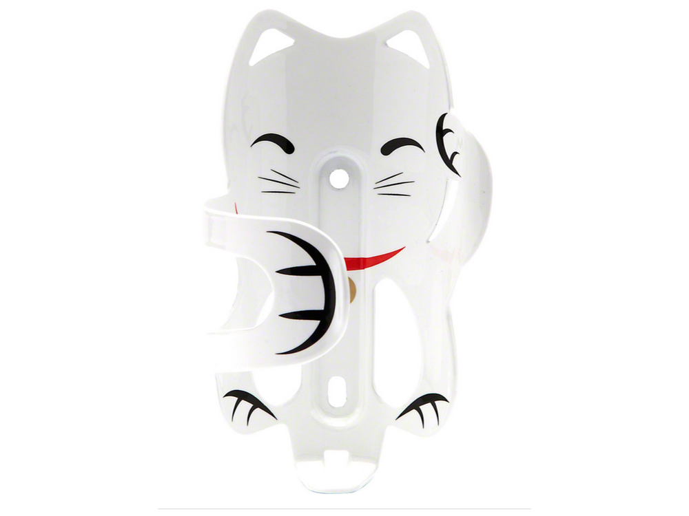 PDW Portland Design Works Lucky Cat Water Bottle Cage: White Cat