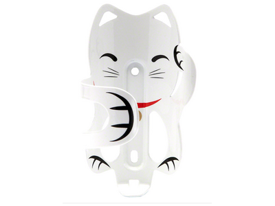 PDW Portland Design Works Lucky Cat Water Bottle Cage: White Cat