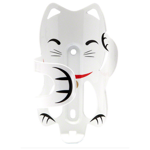 PDW Portland Design Works Lucky Cat Water Bottle Cage: White Cat