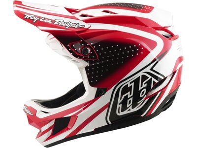Troy Lee Designs D4 POLYACRYLITE HELMET; THE LINE FIRE / WHITE XL