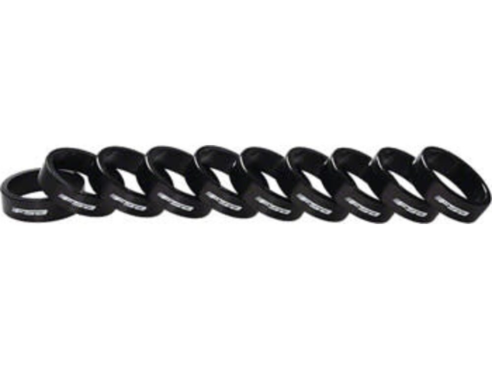 Full Speed Ahead Full Speed Ahead Bag of 10 1-1/8"x10mm Headset Spacers Black Alloy with Logo