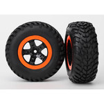 Traxxas TRA5863 Traxxas SCT Black & Orange Wheels & Off-Road Tires (2)