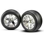 Traxxas TRA3771 Traxxas All-Star 2.8" Chrome Wheels & Alias Ribbed Tires (2)
