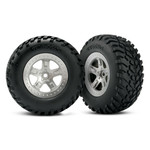 Traxxas TRA5873 Traxxas SCT Satin Chrome Wheels & Off-Road Tires (2)