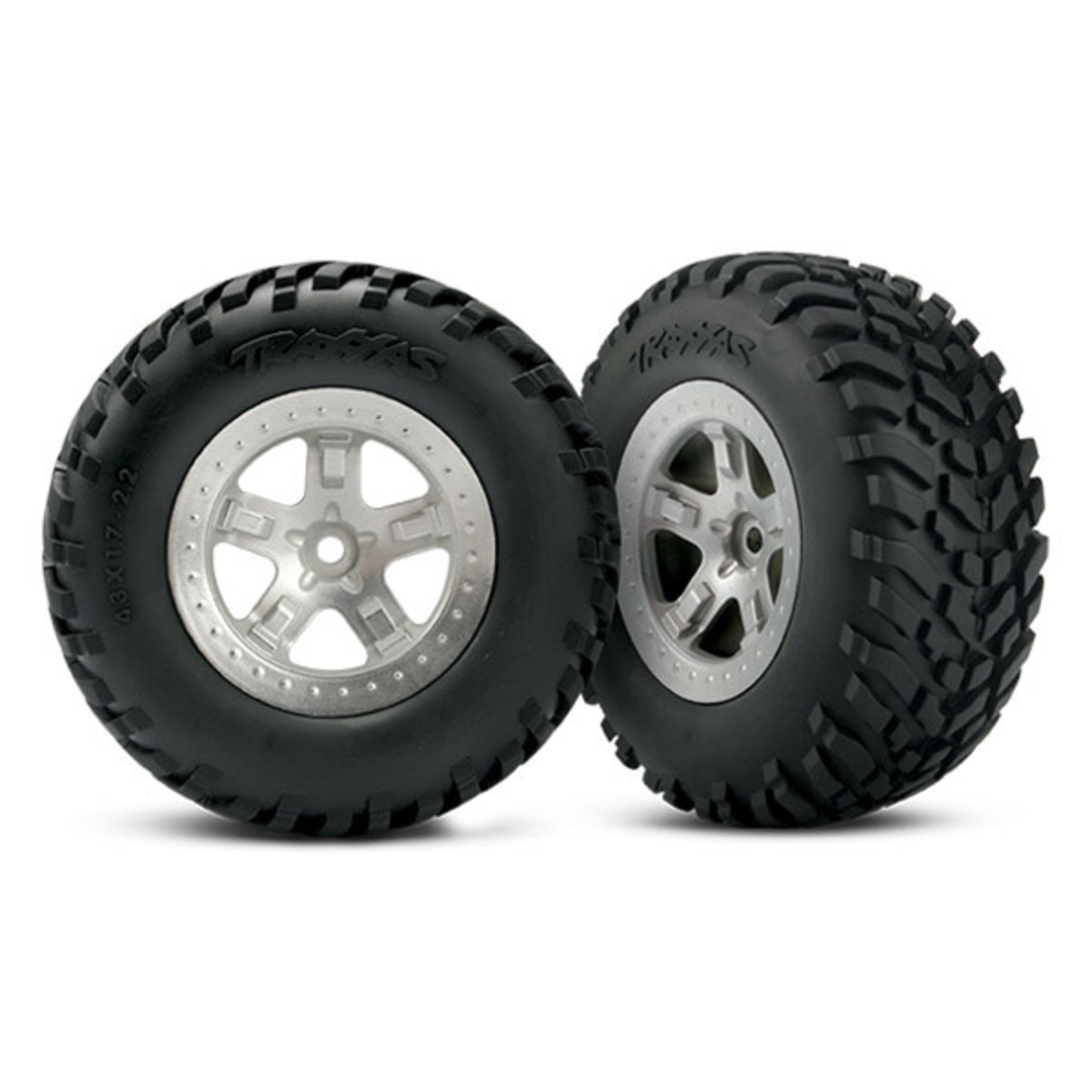 Traxxas TRA5873 Traxxas SCT Satin Chrome Wheels & Off-Road Tires (2)