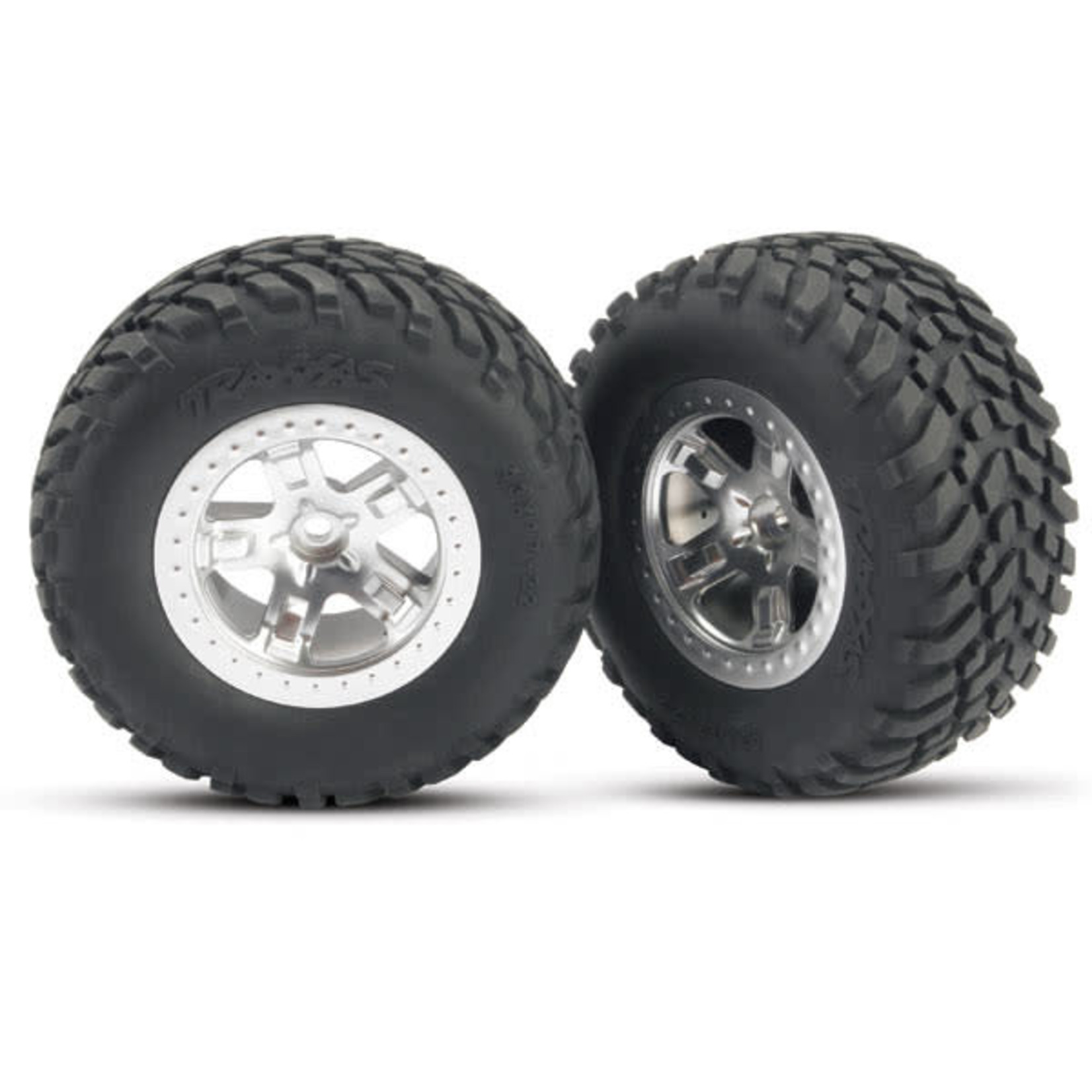 Traxxas TRA5875 Traxxas SCT Satin Chrome Wheels & Off-Road Tires (2)