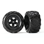 Traxxas TRA7672  Traxxas Teton Black 5-Spoke wheels and Tires (2)