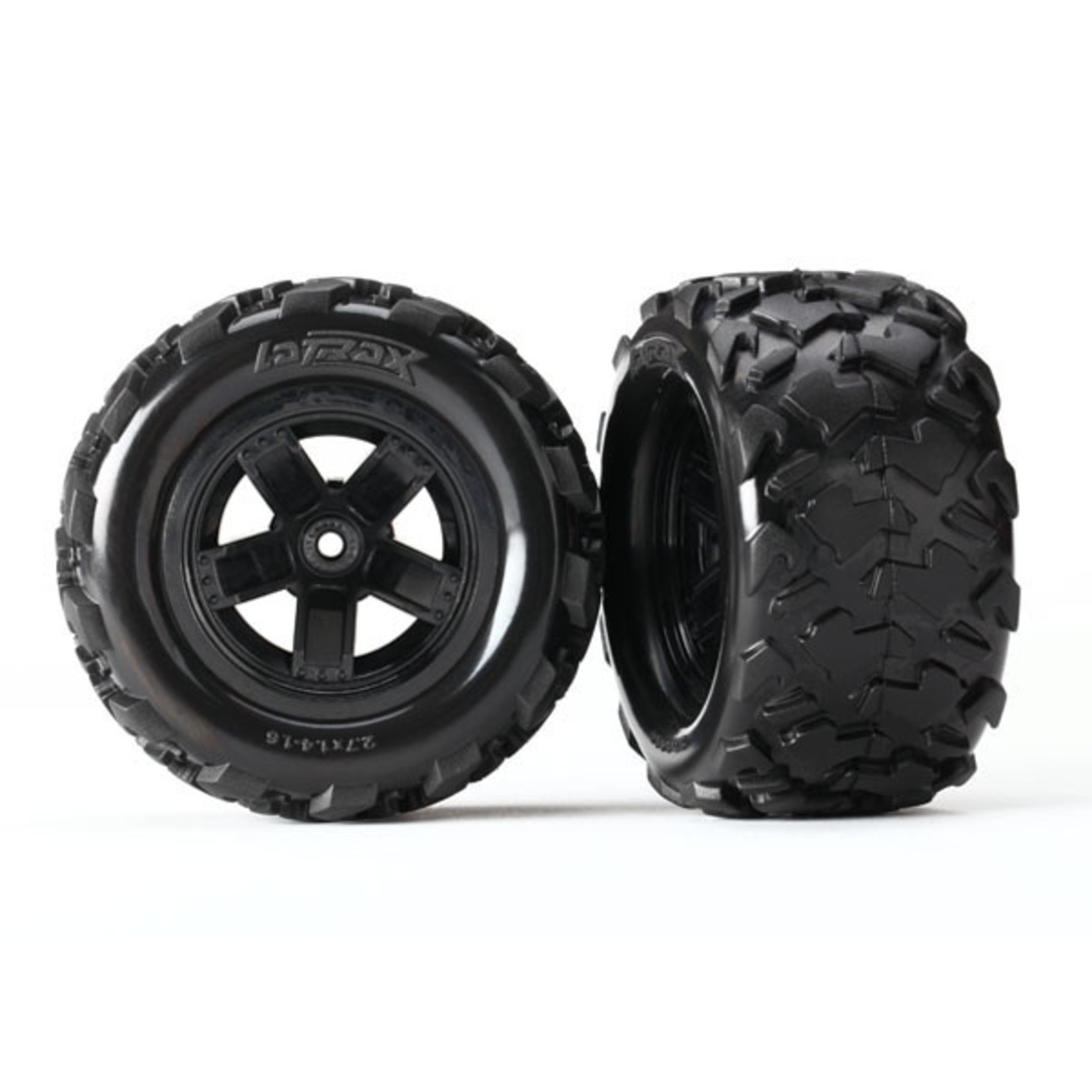 Traxxas TRA7672  Traxxas Teton Black 5-Spoke wheels and Tires (2)