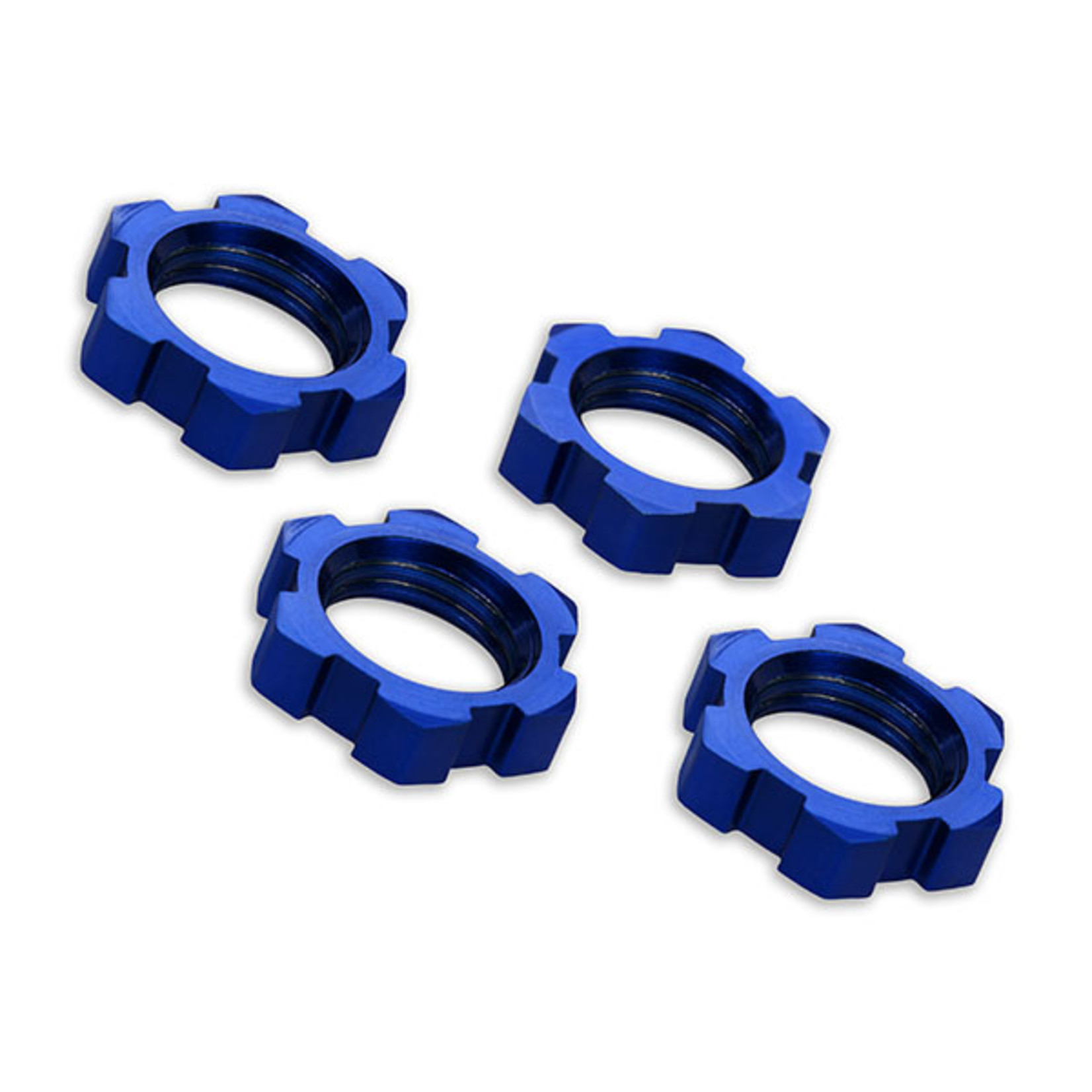 Traxxas TRA7758 Traxxas Serrated 17 mm Blue Aluminum Splined Wheel Nuts (4)