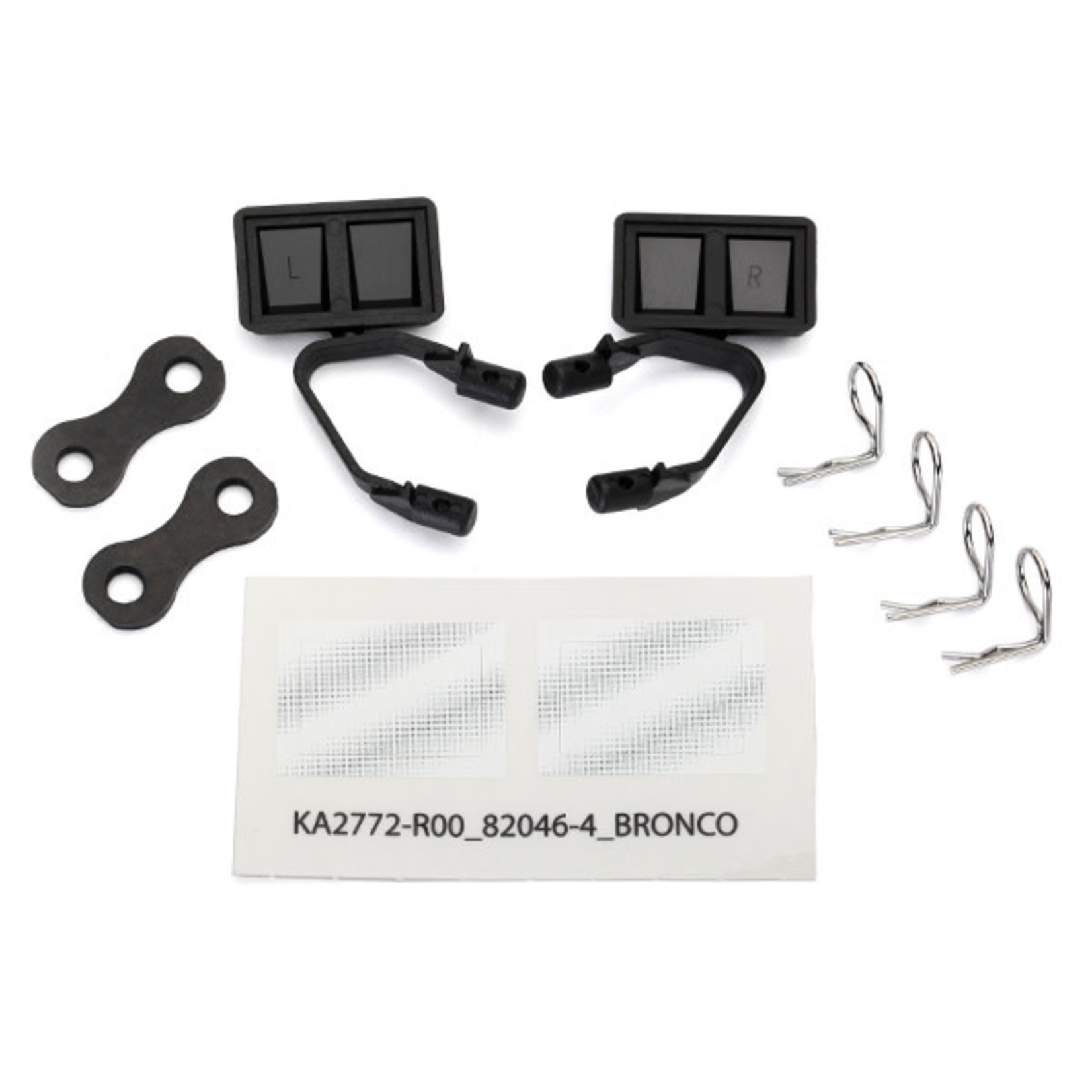 Traxxas TRA8073 Traxxas TRX-4 Black Side Mirrors (L&R) with Hardware