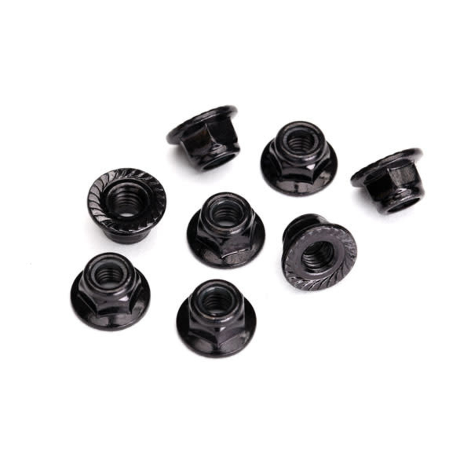 Traxxas TRA8447 Traxxas 5 mm Black Flanged Serrated Steel Lock Nuts (10)