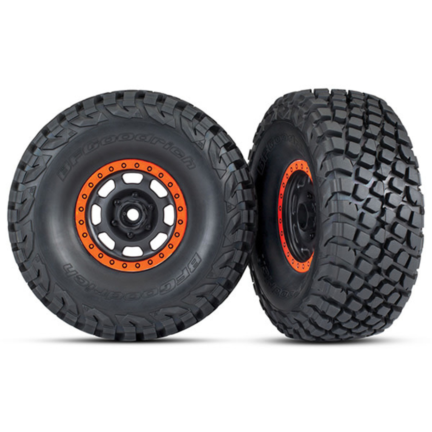 Traxxas TRA8472 Traxxas Desert Racer Black & Orange Wheels w/ BFG Tires (2)