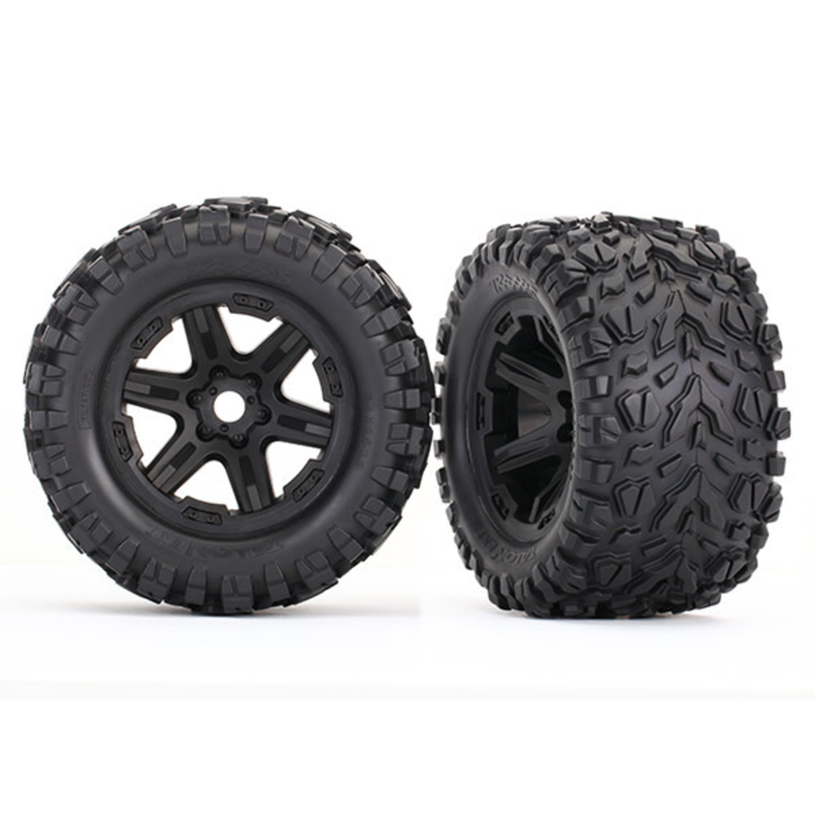 Traxxas TRA8672 Traxxas Sledge 3.8" Black 6-Spoke Wheels w/ Talon EXT Tires (2)