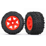 Traxxas TRA8672A Traxxas Sledge 3.8" Orange 6-Spoke Wheels w/ Talon EXT Tires (2)