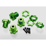 Traxxas TRA5353G Traxxas 17 mm Green Aluminum Splined Wheel Hubs & Nuts (4)