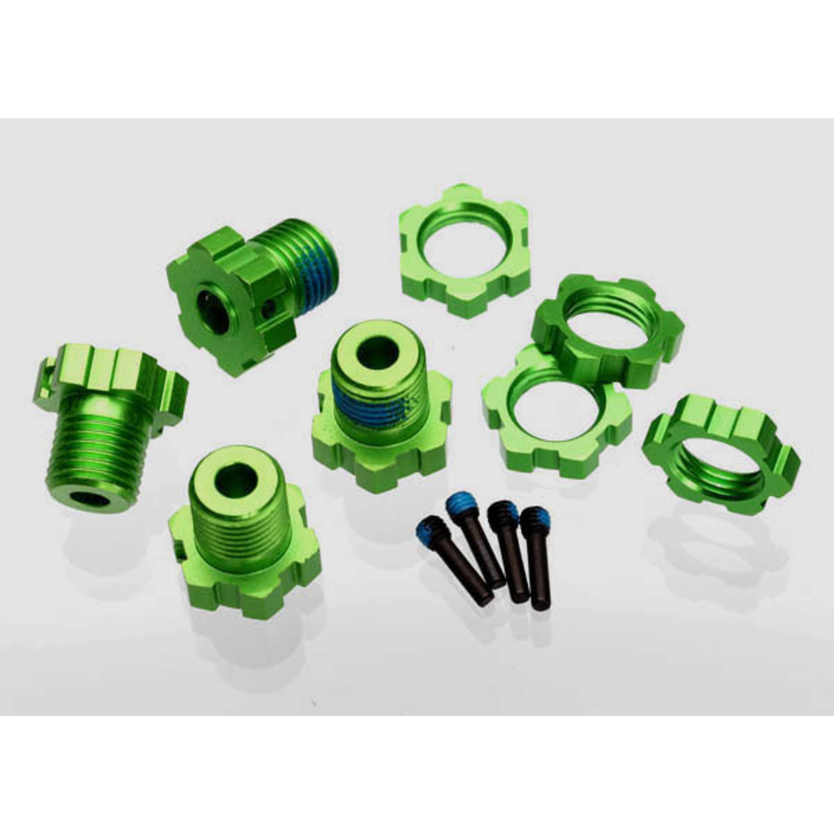 Traxxas TRA5353G Traxxas 17 mm Green Aluminum Splined Wheel Hubs & Nuts (4)