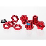 Traxxas TRA5353R Traxxas 17 mm Red Aluminum Splined Wheel Hubs & Nuts (4)