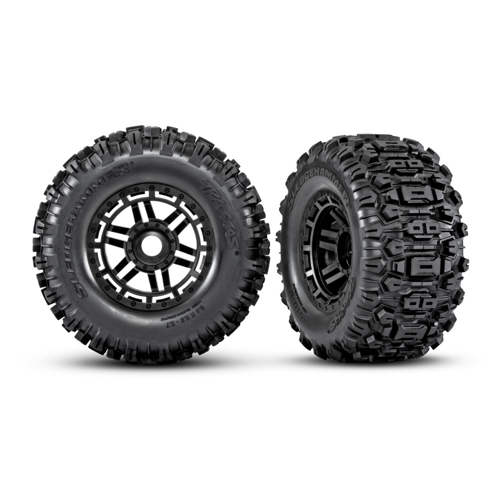 Traxxas TRA8973 Traxxas Maxx 2.8" Black Wheels & Sledgehammer Tires (2)