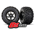 Traxxas TRA7774A Traxxas X-Maxx Black Chrome Wheels w/ Sledgehammer Tires (2)