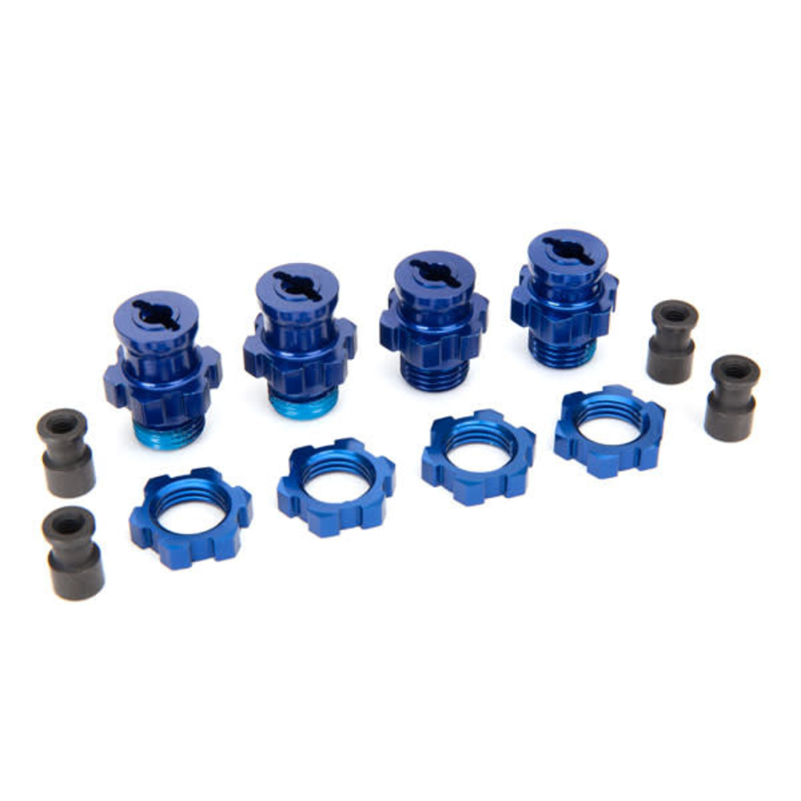 Traxxas TRA5853X Traxxas Blue Aluminum 17 mm Splined Wheel Hub Adapters (4)