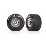 Traxxas TRA9475R Traxxas Weld Black and Chrome Rear Wheels & MT Tires (2)